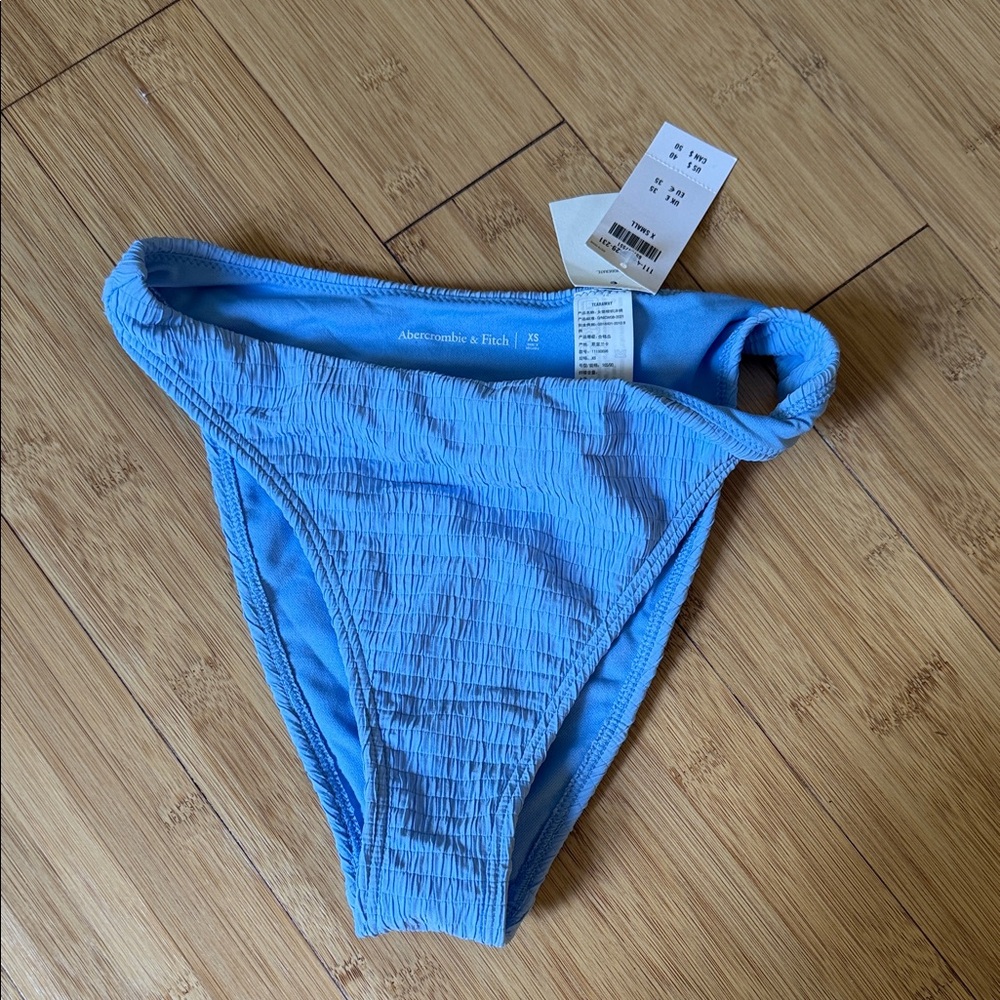 Abercrombie & Fitch Sky Blue Textured Bikini Bottoms